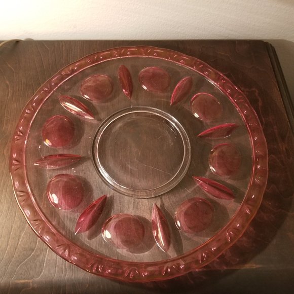 Classique Colony Cranberry Flashed Cheese Plate - Picture 1 of 3